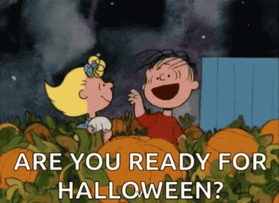 Boy And Girl In Pumpkin Field Are You Ready For Halloween GIF