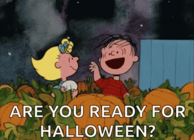 Boy And Girl In Pumpkin Patch Are You Ready For Halloween GIF