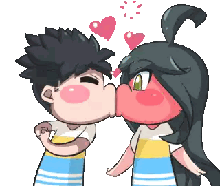 Boy And Girl Kissing Sticker