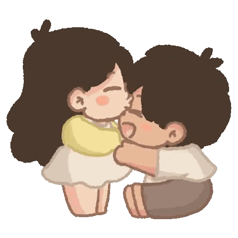Boy And Girl Kissing Sticker