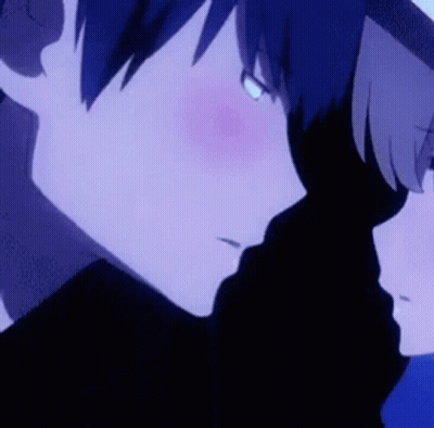 Boy And Girl Kissing Close Up GIF