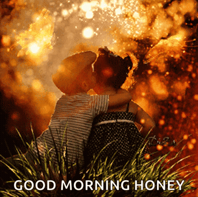 Boy And Girl Kissing Good Morning Honey GIF