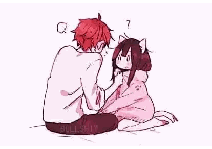 Boy And Girl Kissing On Bed Sticker