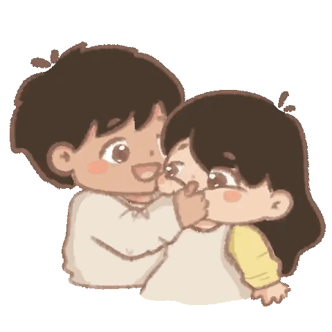 Boy And Girl Kissing Sticker