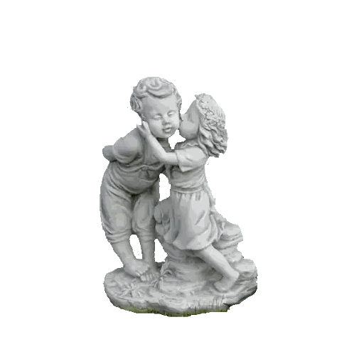 Boy And Girl Kissing Statue Sticker