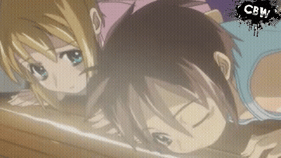 Boy And Girl Laying On Table With CBM GIF