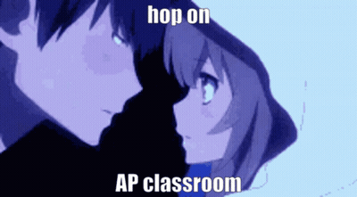 Boy And Girl Looking At Each Other Hop On AP Classroom GIF