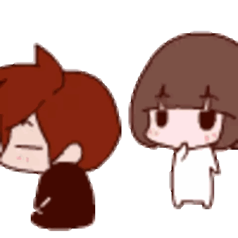 Boy And Girl Looking At Each Other Sticker