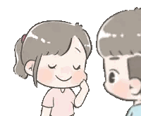 Boy And Girl Looking At Each Other Sticker