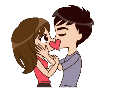 Boy And Girl Looking At Each Other Sticker