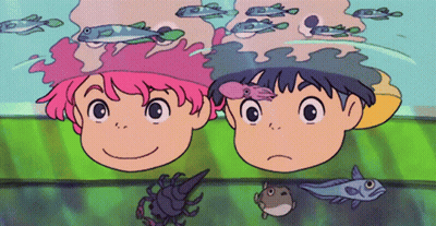 Boy And Girl Looking At Fish GIF