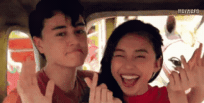 Boy And Girl Making Heart Shape GIF