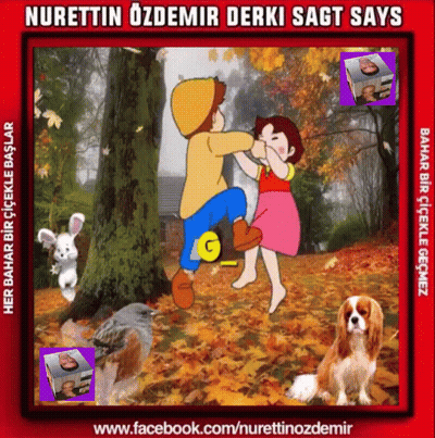 Boy And Girl Playing In Leaves GIF