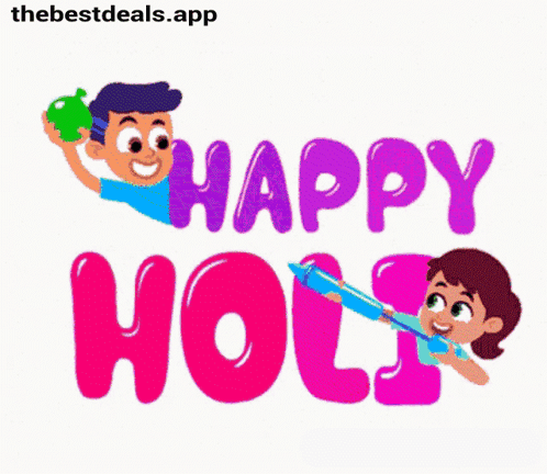 Boy And Girl Playing Water Guns Happy Holi GIF