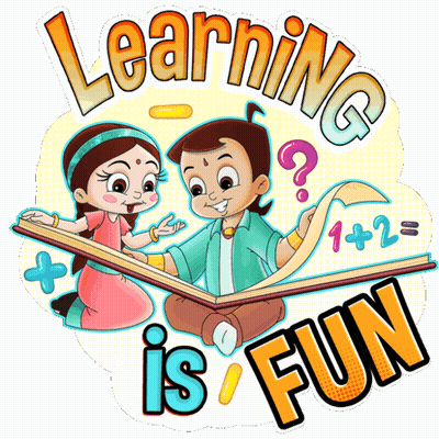 Boy And Girl Reading Book Saying Learning Is Fun GIF
