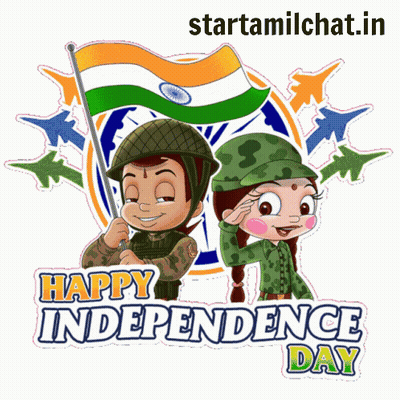 Boy And Girl Saluting Happy Independence Day GIF