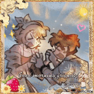 Boy And Girl Saying Good Morning Friends GIF