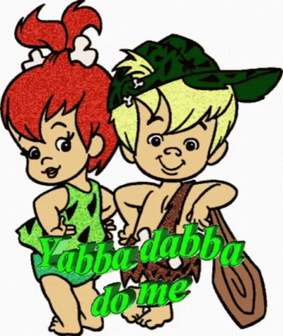 Boy And Girl Saying Yabba Dabba Do Me GIF