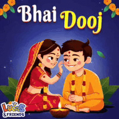Boy And Girl Sitting Bhai Dooj GIF