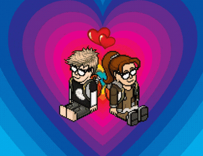Boy And Girl Sitting In Front Of Heart GIF