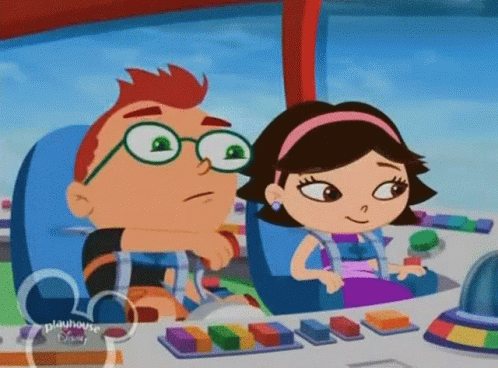 Boy And Girl Sitting In Playhouse GIF