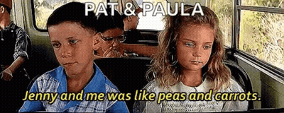 Boy And Girl Sitting On Bus Jenny And Me Was Like Peas And Carrots GIF