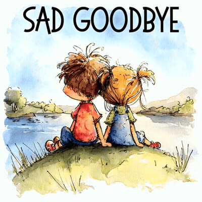 Boy And Girl Sitting Sad Goodbye GIF