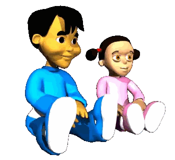 Boy And Girl Sitting Together Sticker