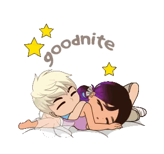 Boy And Girl Sleeping Goodnite Sticker