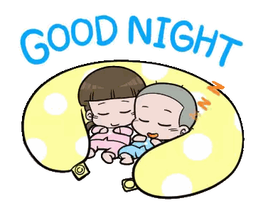 Boy And Girl Sleeping On Pillow Good Night Sticker