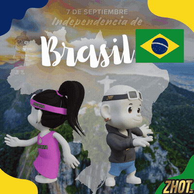 Boy And Girl Standing In Front Of Map Saying Brasil GIF