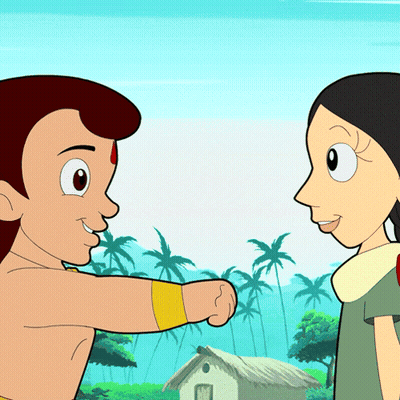 Boy And Girl Standing Next To Each Other Cartoon GIF