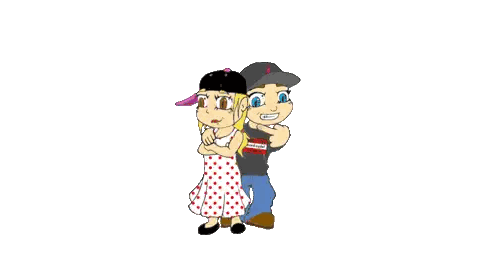 Boy And Girl Standing Next To Each Other Sticker