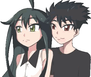 Boy And Girl Standing Next To Each Other Sticker