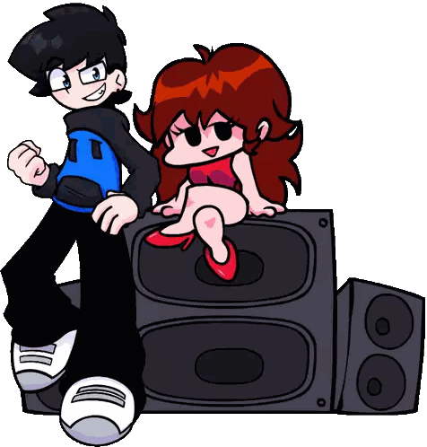 Boy And Girl Standing Next To Each Other Sticker