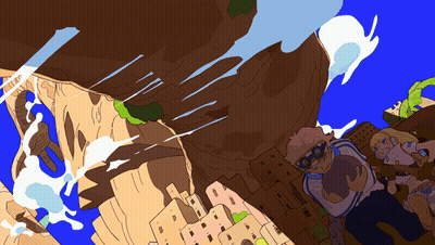 Boy And Girl Standing On A Hill GIF