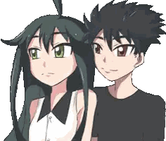 Boy And Girl Standing Together Sticker