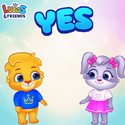Boy And Girl Under Yes Sign GIF