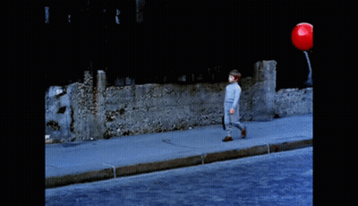 Boy And Girl Walking With Balloons GIF