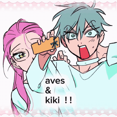 Boy And Girl With Aves & Kiki GIF