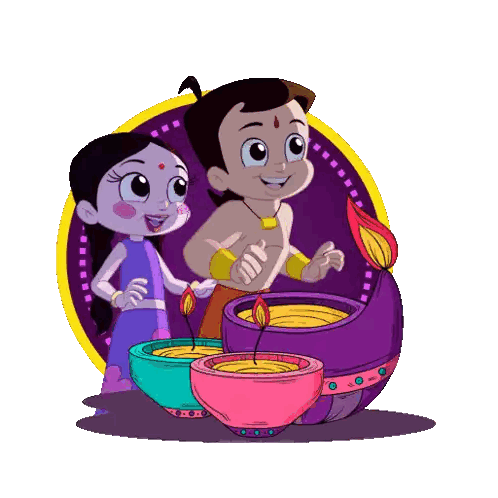 Boy And Girl With Candles Sticker