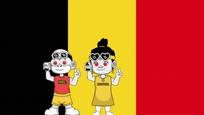 Boy And Girl With Flag, Girl In Imdb Shirt GIF