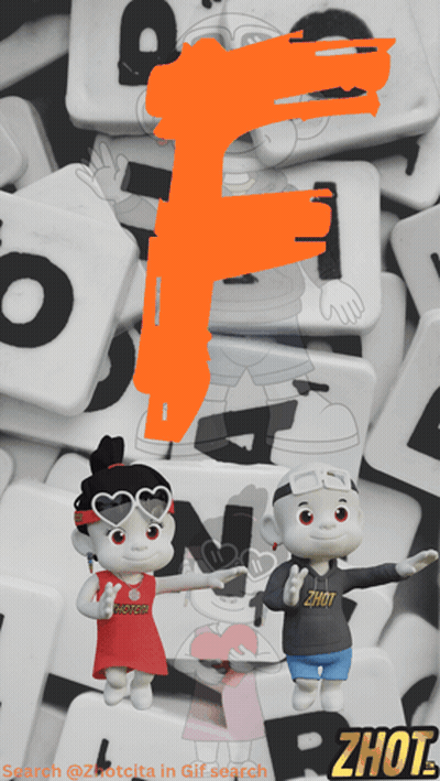 Boy And Girl With Letter F Above GIF