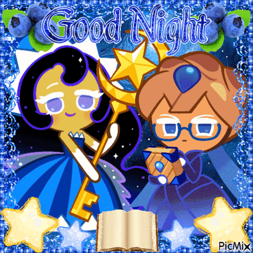 Boy And Girl With Words Good Night GIF