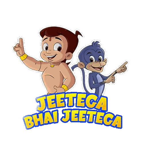 Boy And Monkey Jeeteca Bhai Sticker