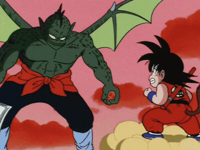 Boy And Winged Monster Cartoon GIF