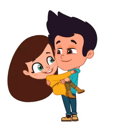 Boy Carrying Smiling Girl Sticker