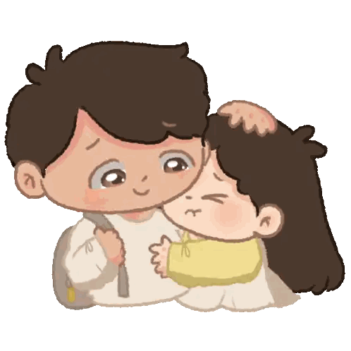 Boy Comforting Girl Sticker