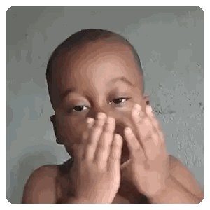 Boy Covering Face Making Funny Face Sticker