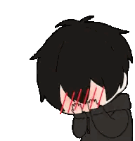 Boy Covering Face With Hands Pixel Art Sticker